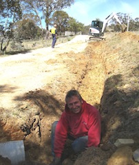 Peter Morgan installing a new culvert at Virupa Retreat Centre