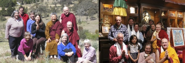 Hevajra retreat at VRC (left) & One-month Ngondro retreat at SIBA (right)